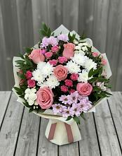 Букет цветов из:  Альстромерии, Гвоздики, Розы и Хризантемы в Полтавке