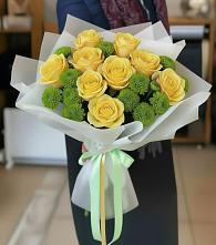 Букет цветов из:  Хризантемы и Розы #REPLACE_PRED# Полтавке