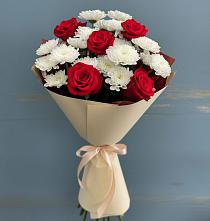 Букет цветов из:  Розы и Хризантемы в Полтавке