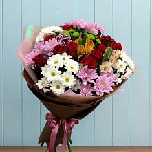 Букет цветов из:  Розы, Хризантемы и Альстромерии в Полтавке