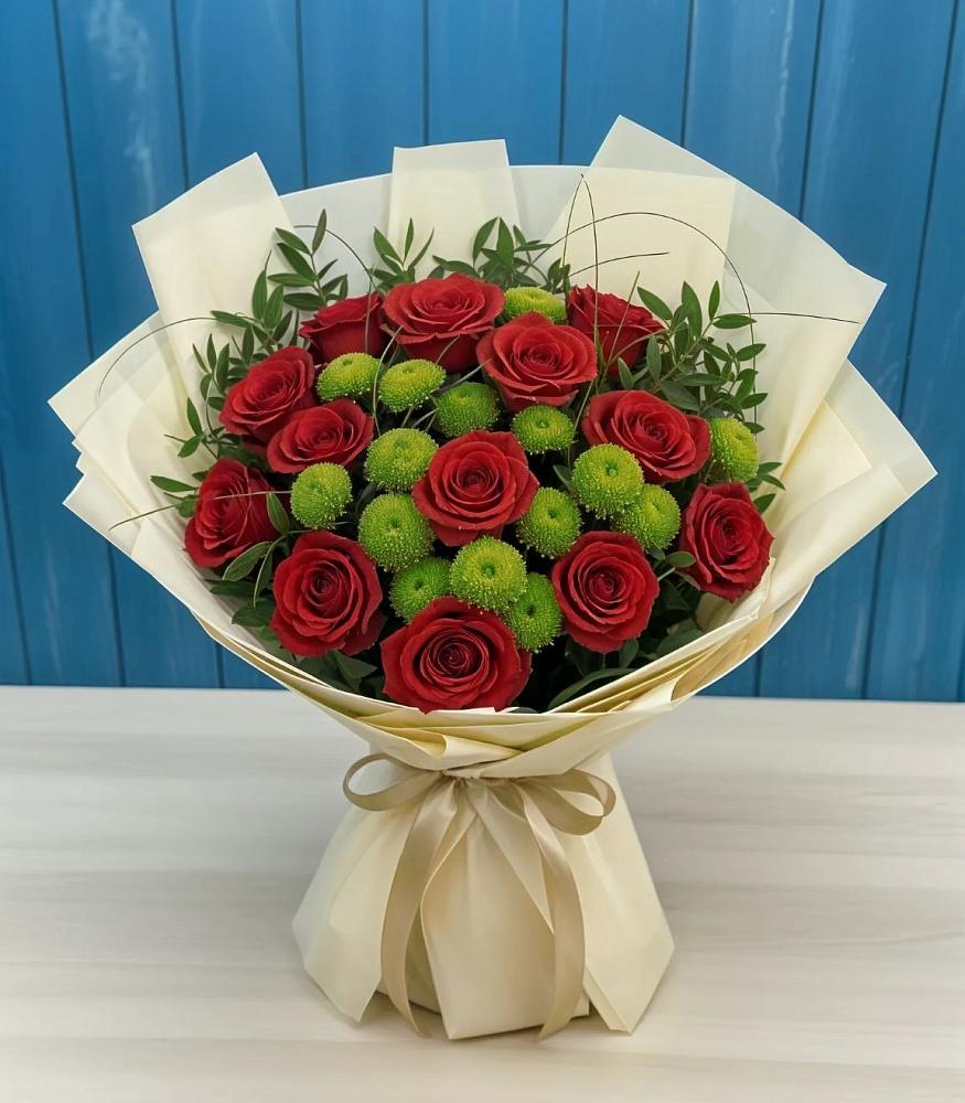 Букет цветов из: Розы и Хризантемы в Полтавке