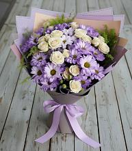 Букет цветов из:  Хризантемы и Розы в Полтавке